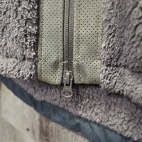 Fleece & leather? Trim Jacket, zip *vgc/gc, clumpy
