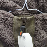 Fleece & leather? Trim Jacket, zip *vgc/gc, clumpy

