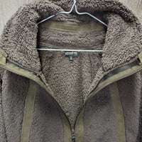 Fleece & leather? Trim Jacket, zip *vgc/gc, clumpy
