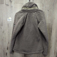 Fleece & leather? Trim Jacket, zip *vgc/gc, clumpy
