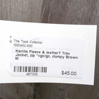 Fleece & leather? Trim Jacket, zip *vgc/gc, clumpy
