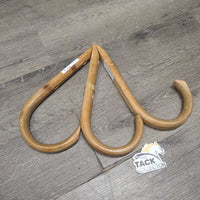 3x Thick Wood Bridle Hooks *gc, stains, dirty, rubs, dried tape
