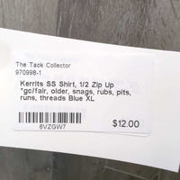 SS Shirt, 1/2 Zip Up *gc/fair, older, snags, rubs, pits, runs, threads
