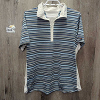 SS Shirt, 1/2 Zip Up *gc, dingy, collar: v.puckered collar, pills & bubbled
