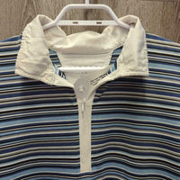 SS Shirt, 1/2 Zip Up *gc, dingy, collar: v.puckered collar, pills & bubbled
