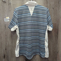SS Shirt, 1/2 Zip Up *gc, dingy, collar: v.puckered collar, pills & bubbled

