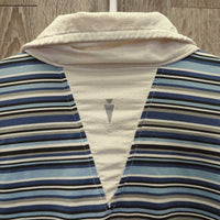 SS Shirt, 1/2 Zip Up *gc, dingy, collar: v.puckered collar, pills & bubbled
