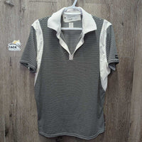 SS V Neck Polo Shirt *gc, seam puckers, older, dingy?
