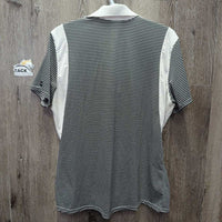 SS V Neck Polo Shirt *gc, seam puckers, older, dingy?
