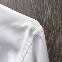 LS Show Shirt *gc, seam puckers, rubs, pills, older, No Collar, frayed button hole threads, stains
