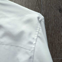 LS Show Shirt *gc, seam puckers, rubs, pills, older, No Collar, frayed button hole threads, stains
