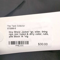 Hvy Show Jacket *gc, older, lining rips, mnr faded & dirty collar, rubs, pills
