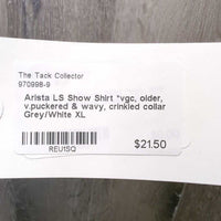 LS Show Shirt *vgc, older, v.puckered & wavy, crinkled collar

