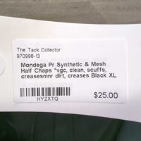 Pr Synthetic & Mesh Half Chaps *vgc, clean, scuffs, creasesmnr dirt, creases
