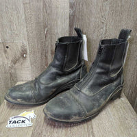 Pr Zip UpPaddock Boots *gc/fair, dirty, scuffed, rubbed, faded, sunken, puckered els
