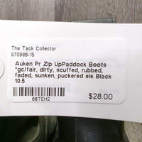 Pr Zip UpPaddock Boots *gc/fair, dirty, scuffed, rubbed, faded, sunken, puckered els
