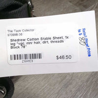 Cotton Stable Sheet, 1x leg *vgc, mnr hair, dirt, threads
