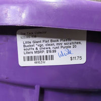Flat Back Plastic Bucket *vgc, clean, mnr scratches, scuffs & chews, rust
