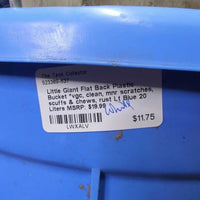 Flat Back Plastic Bucket *vgc, clean, mnr scratches, scuffs & chews, rust
