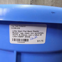Flat Back Plastic Bucket *vgc, clean, mnr scratches, scuffs & chews, rust
