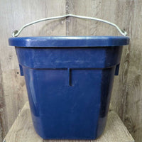 Flat Back Plastic Bucket *vgc, clean, mnr scratches, scuffs & chews, rust
