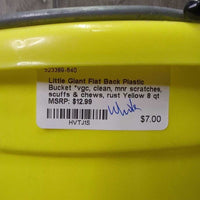 Flat Back Plastic Bucket *vgc, clean, mnr scratches, scuffs & chews, rust
