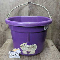 Flat Back Plastic Bucket *vgc, clean, mnr scratches, scuffs & chews, rust
