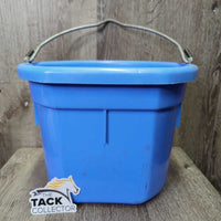 Flat Back Plastic Bucket *vgc, clean, mnr scratches, scuffs & chews, rust
