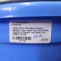 Flat Back Plastic Bucket *vgc, clean, mnr scratches, scuffs & chews, rust
