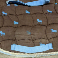 Quilt Jumper Saddle Pad, piping *gc, faded, pilly, rubs, hair, holey, older
