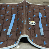 Quilt Jumper Saddle Pad, piping *gc, faded, pilly, rubs, hair, holey, older
