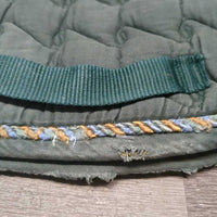 Quilt Jumper Saddle Pad, piping *gc/fair, clean, older, holey, rubs, faded, v.puckered
