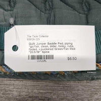 Quilt Jumper Saddle Pad, piping *gc/fair, clean, older, holey, rubs, faded, v.puckered
