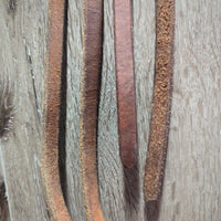 Tooled & Rawhide Trim Headstall, Hvy Split Reins, Bit, Chin *gc/vgc, clean, v.rusty, stains, rubs, scrapes, MISSING 2 Screws
