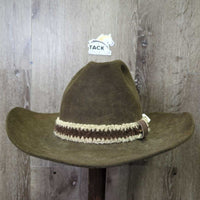 Vintage "Stand Off Buffalo" Felt Western Hat, Wool Hat Ban *gc, mnr dusty, faded & hairy, older, scraped edges
