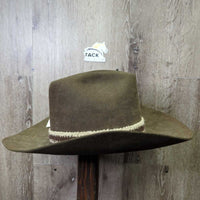 Vintage "Stand Off Buffalo" Felt Western Hat, Wool Hat Ban *gc, mnr dusty, faded & hairy, older, scraped edges
