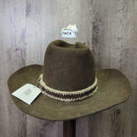 Vintage "Stand Off Buffalo" Felt Western Hat, Wool Hat Ban *gc, mnr dusty, faded & hairy, older, scraped edges

