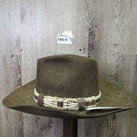 Vintage "Stand Off Buffalo" Felt Western Hat, Wool Hat Ban *gc, mnr dusty, faded & hairy, older, scraped edges

