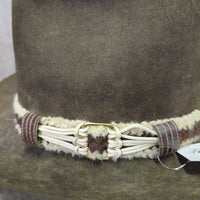 Vintage "Stand Off Buffalo" Felt Western Hat, Wool Hat Ban *gc, mnr dusty, faded & hairy, older, scraped edges
