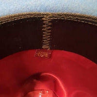 Vintage High Crown Felt Western Hat, Tapestry Band, Feather *vgc/xc, dusty, hairy, mnr stains
