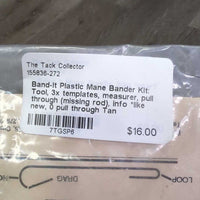 Band-It Plastic Mane Bander Kit: Tool, 3x templates, measurer, pull through (missing rod), info *like new, 0 pull through
