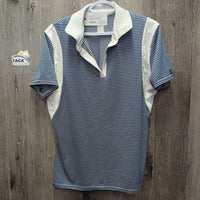 SS V Neck Polo Shirt *gc, seam puckers, older, dingy?
