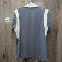SS V Neck Polo Shirt *gc, seam puckers, older, dingy?
