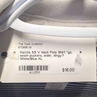 SS V Neck Polo Shirt *gc, seam puckers, older, dingy?
