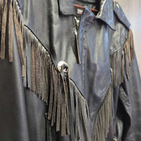 Fringed Leather Jacket, removable thinsulate liner *vgc, mnr rubs, wear & stain?
