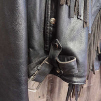 Fringed Leather Jacket, removable thinsulate liner *vgc, mnr rubs, wear & stain?
