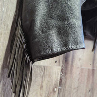 Fringed Leather Jacket, removable thinsulate liner *vgc, mnr rubs, wear & stain?
