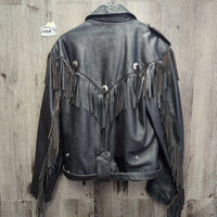 Fringed Leather Jacket, removable thinsulate liner *vgc, mnr rubs, wear & stain?
