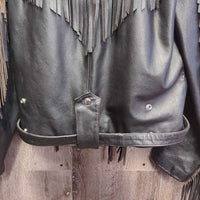 Fringed Leather Jacket, removable thinsulate liner *vgc, mnr rubs, wear & stain?
