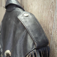 Fringed Leather Jacket, removable thinsulate liner *vgc, mnr rubs, wear & stain?
